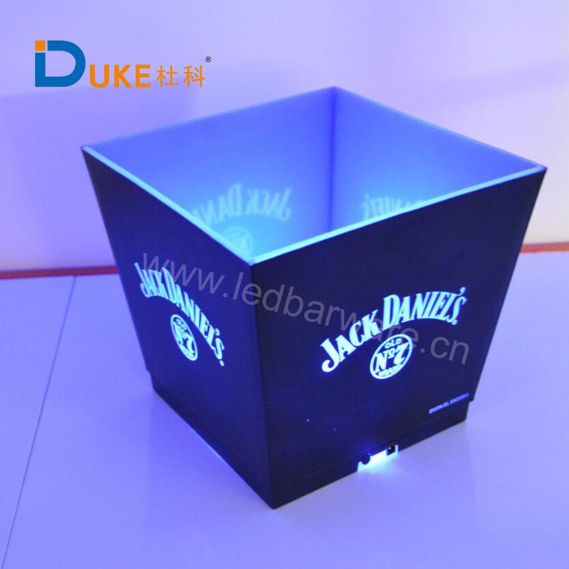 Rechargeable Square Plastic Led Champagne Chiller Beer Ice Bucket