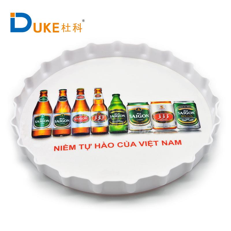 Customized Beer Promotional Gift Plastic Round Serving Tray