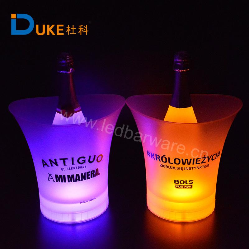 5L Rechargeable Led Illuminated Wine Cooler PP Plastic Ice Bucket