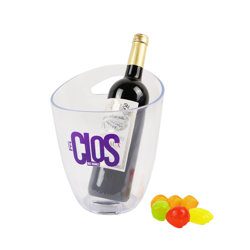 Transparent Plastic PS 5L Ice Bucket Acrylic Wine Bowl