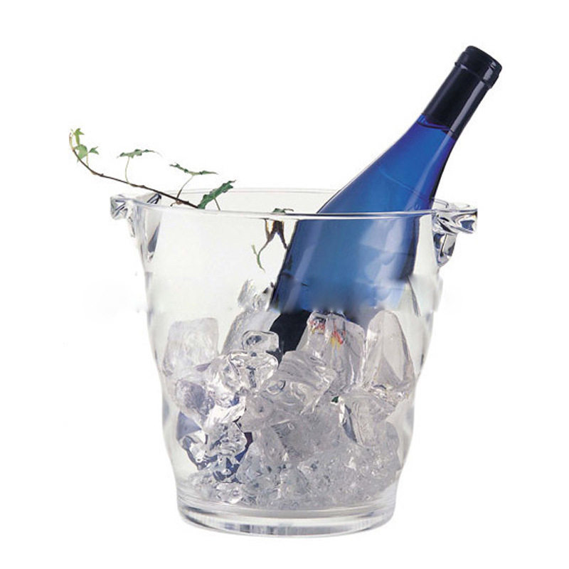 Round Clear Plastic Champagne Bowl Wave Shape Ice Bucket